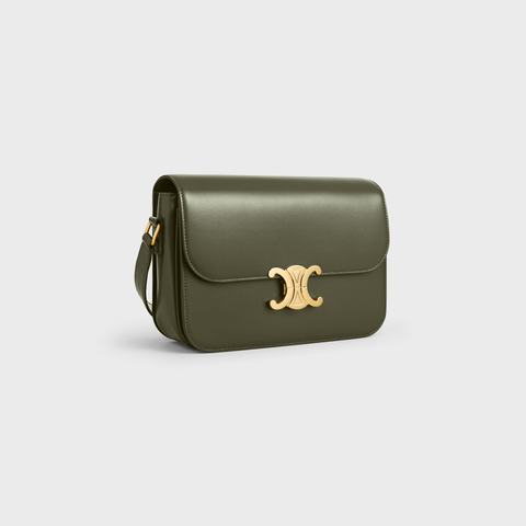 CLASSIQUE TRIOMPHE BAG IN SHINY CALFSKIN DARK OLIVE