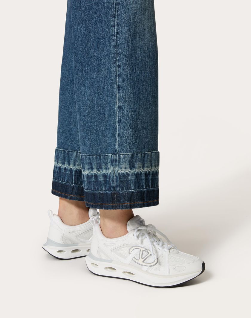 VLOGO EASYJOG CALFSKIN AND FABRIC SNEAKER