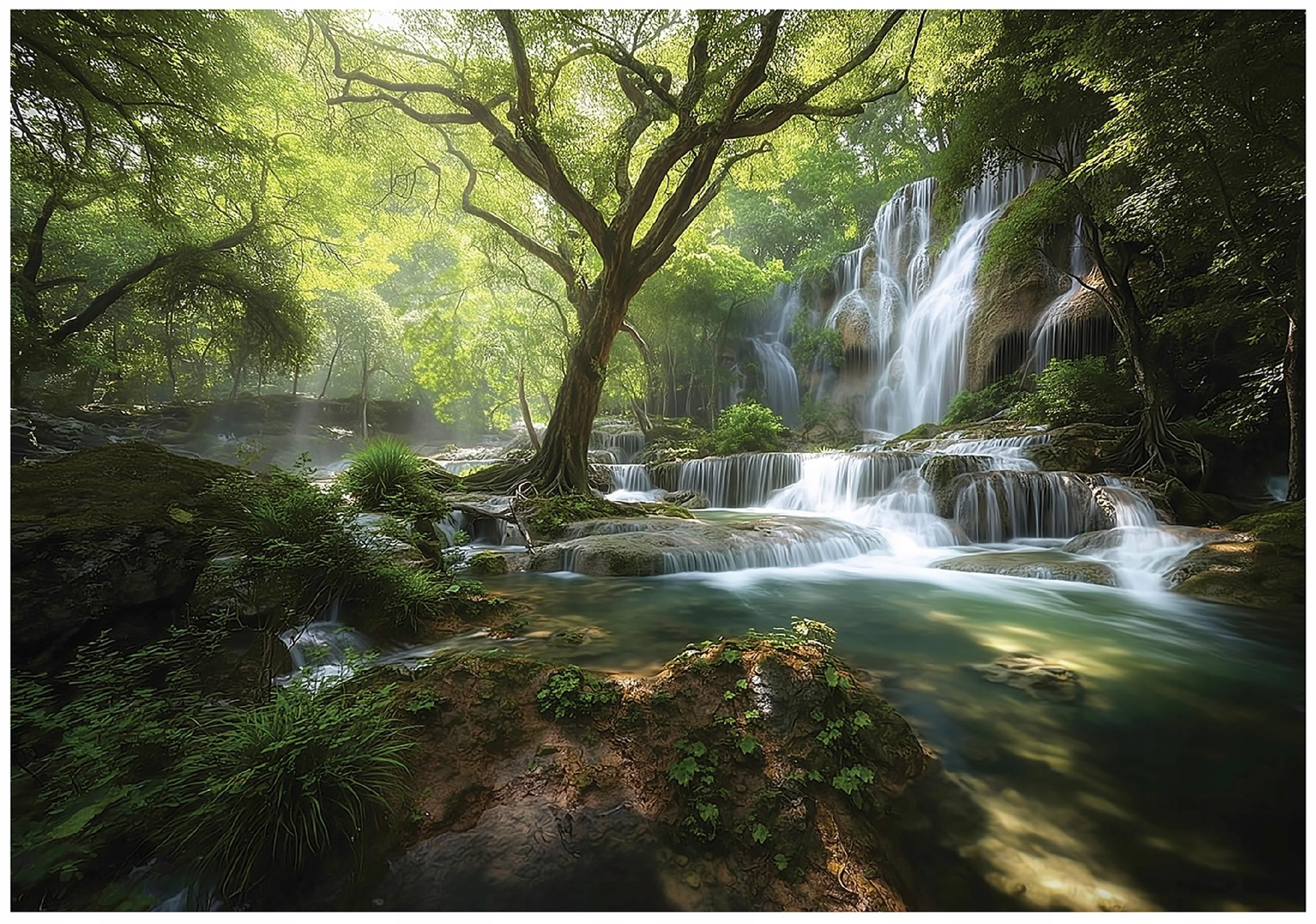 Waterfall forest nature wall mural bedroom living room wallpaper non-woven