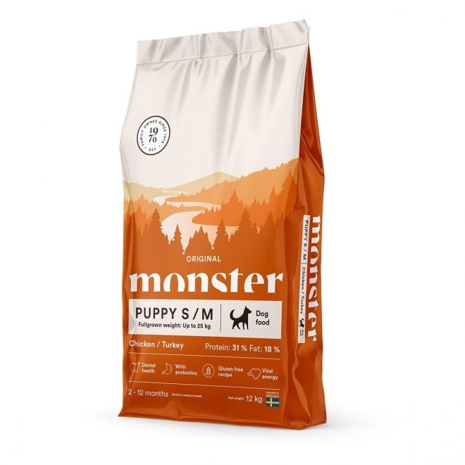 Monster Dog Puppy small/medium Kylling & Kalkun
