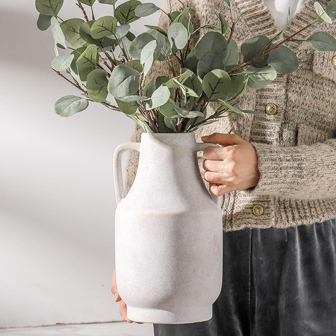 VASEA Ceramic Flower Vase with Handles