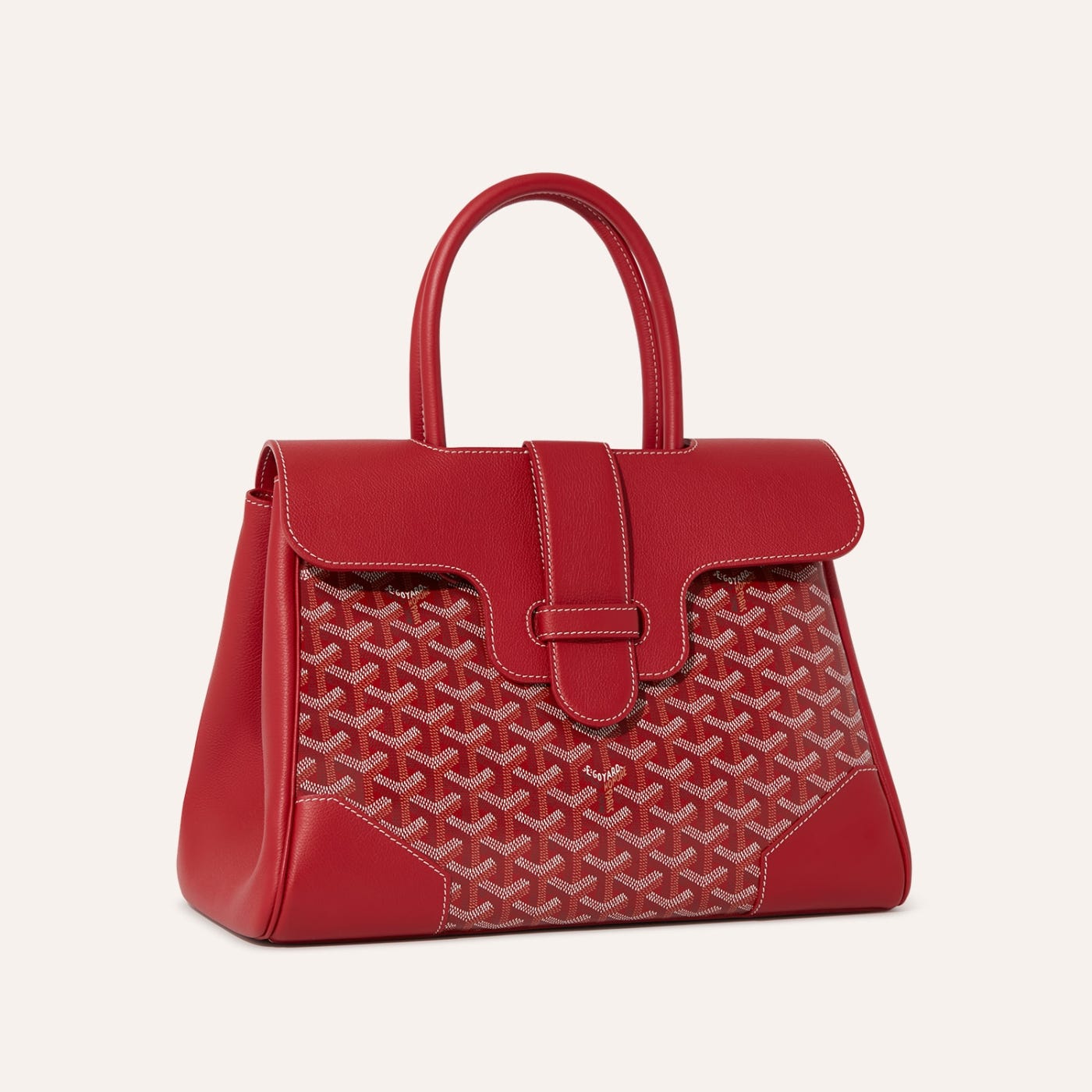 Saigon Tote Red Goyardine Canvas Palladium Hardware