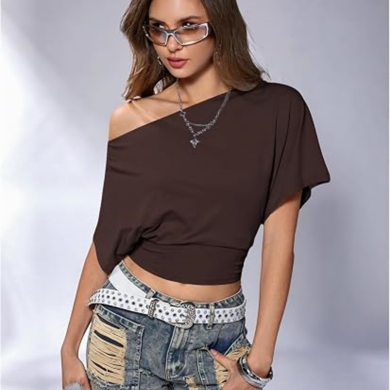 Women's Off The Shoulder Tops Asymmetrical Summer Going Out Top