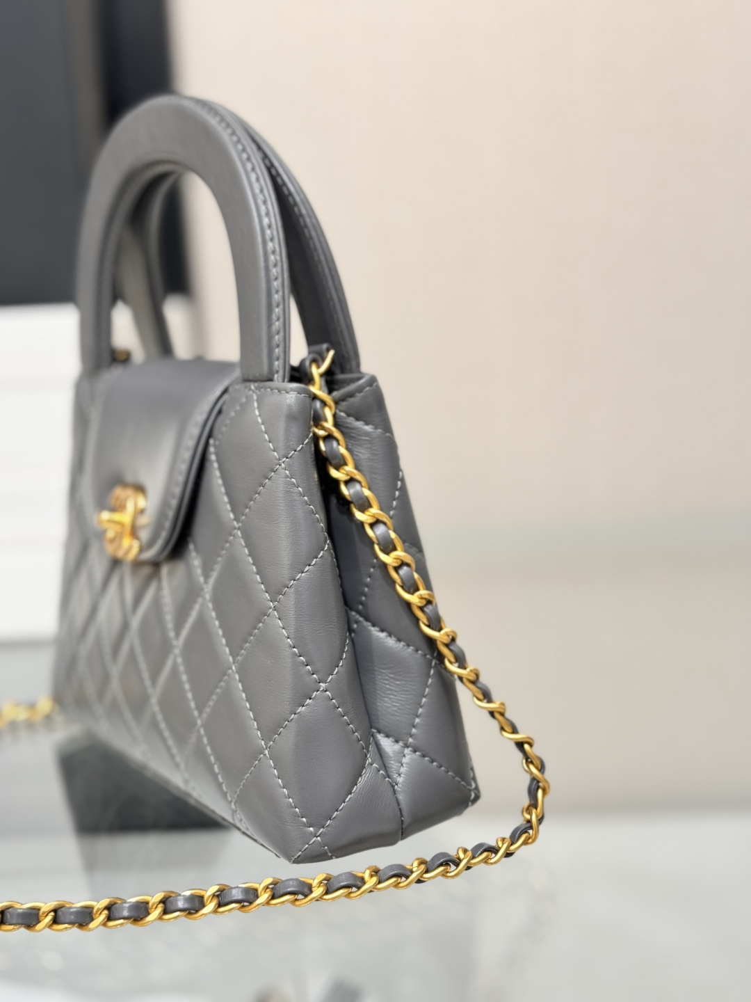 Mini Kelly Bag with Handle（Medium Grey） - Mocuir