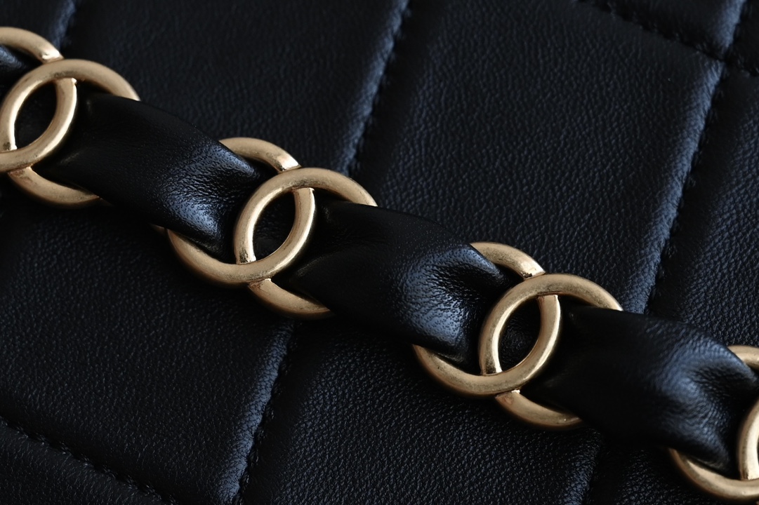 24K Hobo Shoulder Bag in Black Quilted Lambskin with Gold-Tone Hardware (Model AS4612) - Mocuir