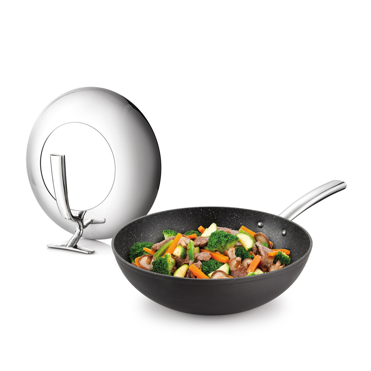 Wok PRESIDENT ø 30 cm, s poklicí