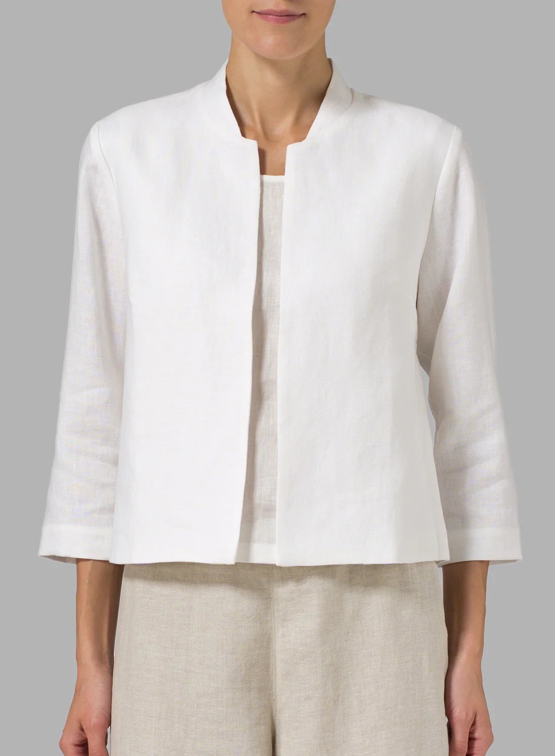 Cotton And Linen Waist Slim Fashion Short Jacket