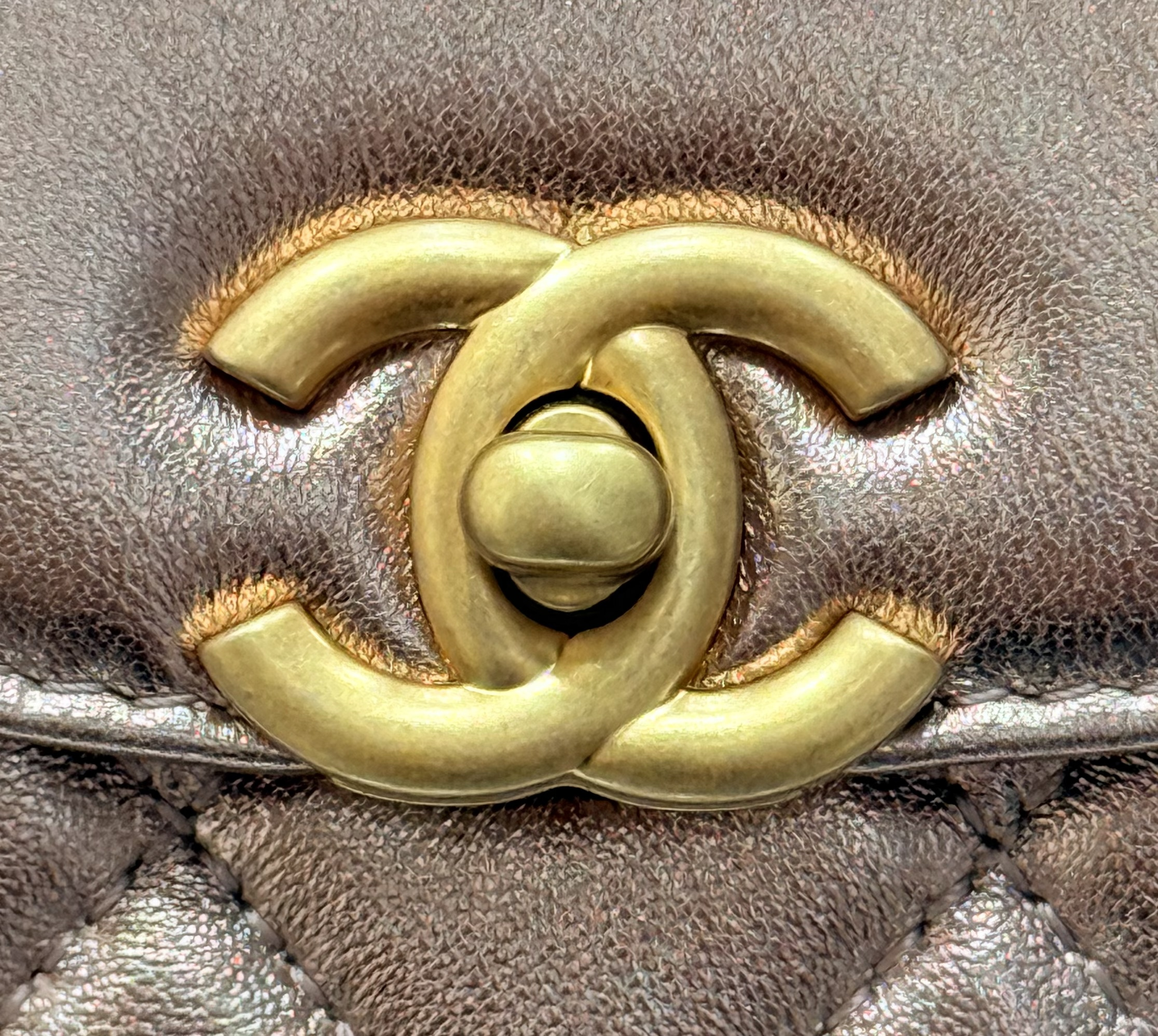 Mini Kelly Bag with Handle（Metallic Rose Gold ） - Mocuir