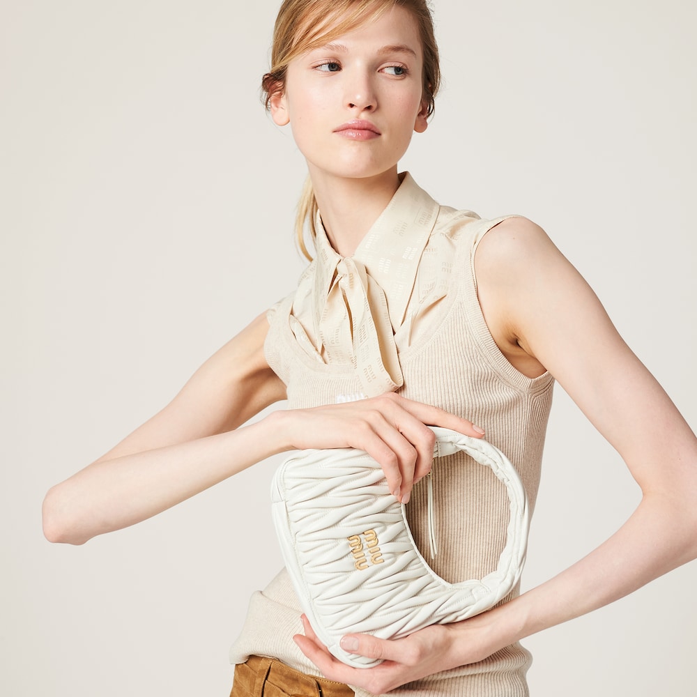 Wander matelassé nappa leather hobo bag