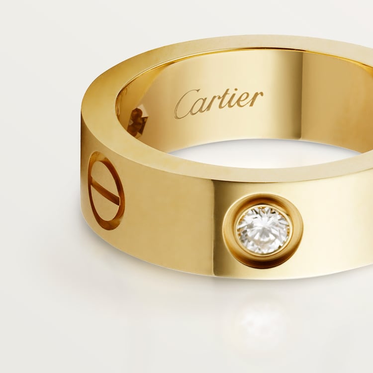 LOVE ring, classic model, 3 diamonds