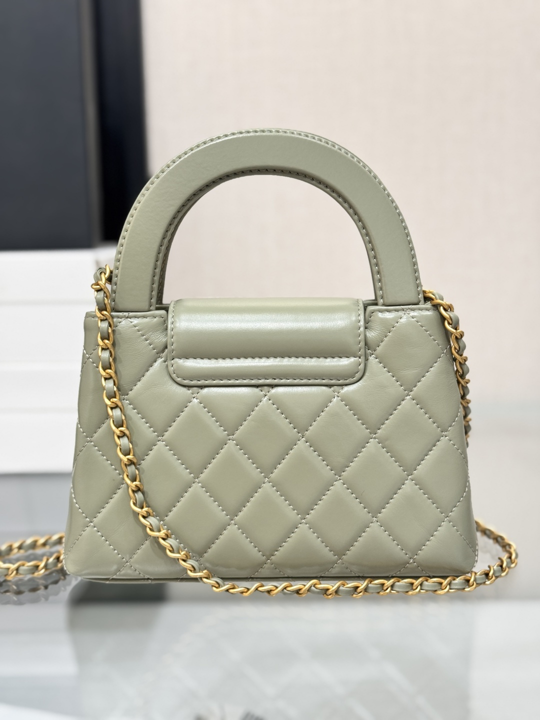 Mini Kelly Bag with Handle（Sage Green） - Mocuir