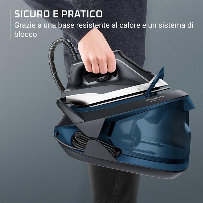 ROWENTA - VR8322 Ferro da stiro a vapore-Nero & Blu Hip Jungle