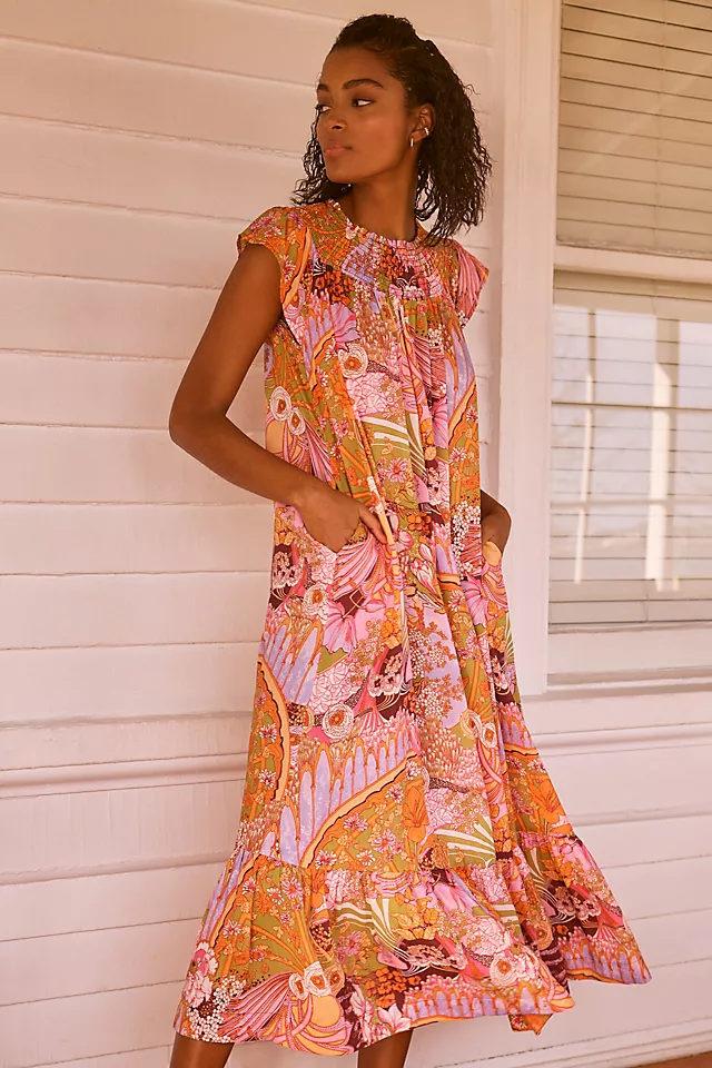 Elegant Sleep Maxi Dress PURPLE MOTIF