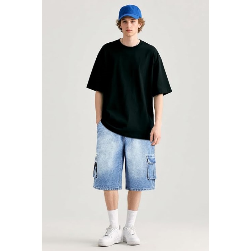 Mens Baggy Jean Shorts