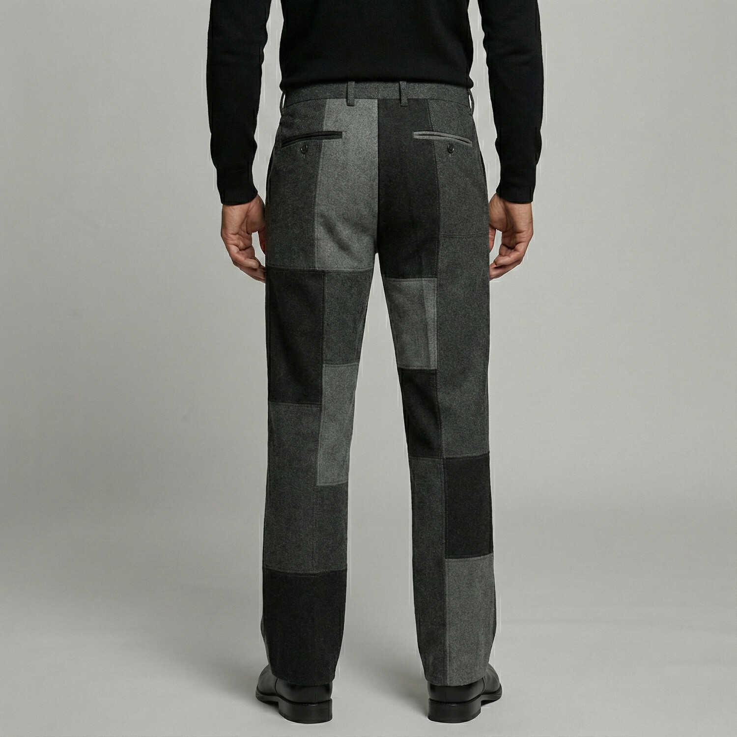 Men's Colorblock Contrast Slant Pocket Straight Suit Pants