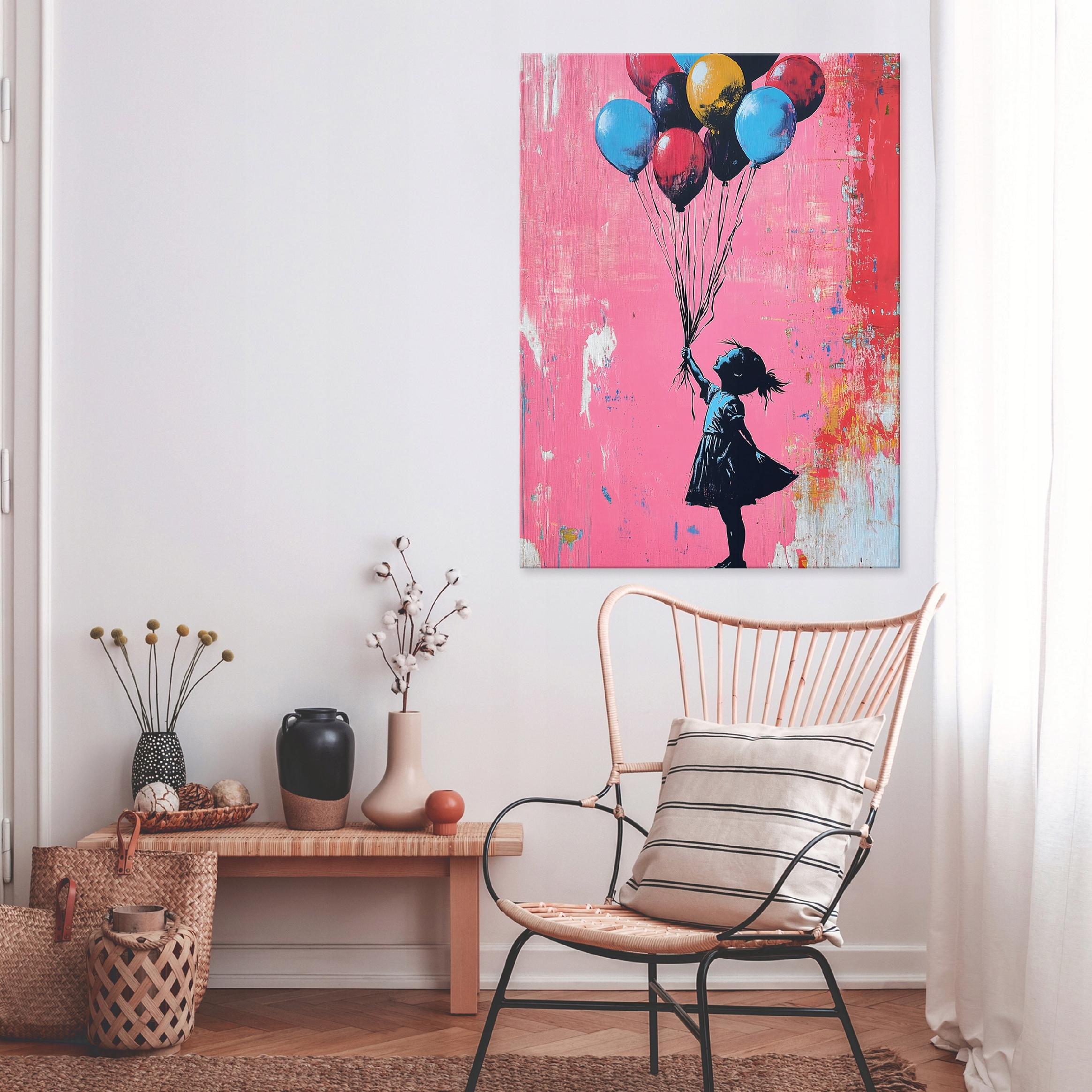 Abstract Banksy painting of a girl for the bedroom or living room on canvas, 40x30