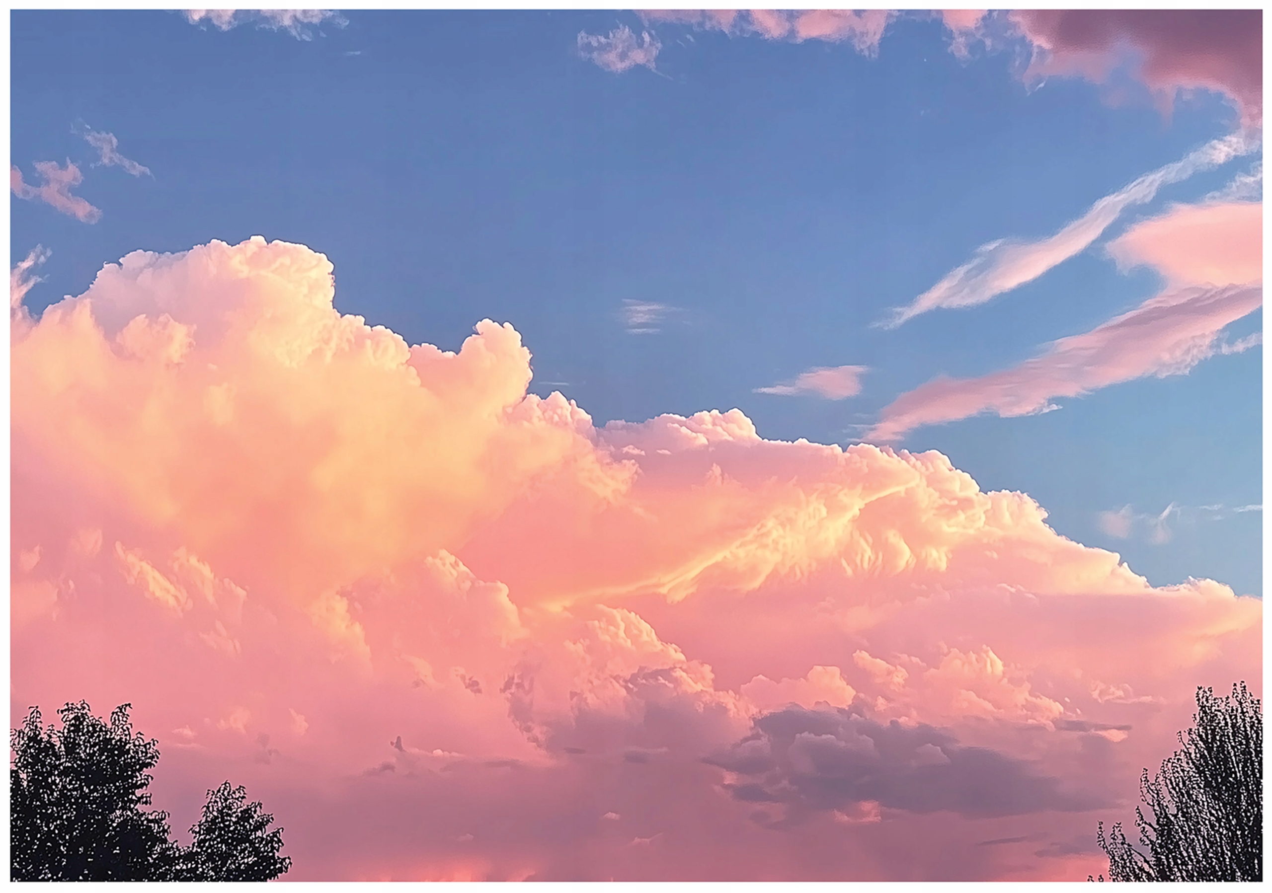 Wall mural for girls, clouds, wallpaper for a child's room,