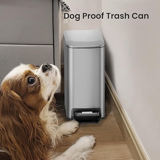 SMARTTOSS Small Bathroom Trash Can with Lid Soft Close