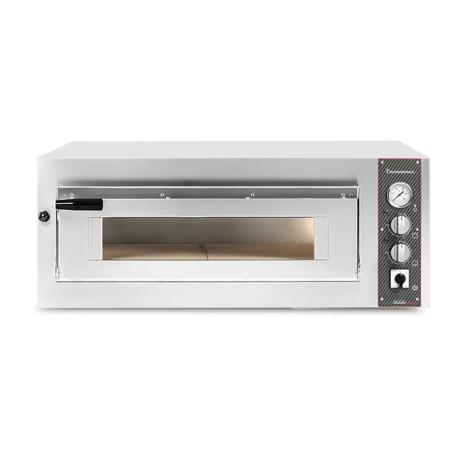 Gastrodomus Horno eléctrico para 4 pizzas diámetro 350 mm 1 cámara control mecánico 5,75KW