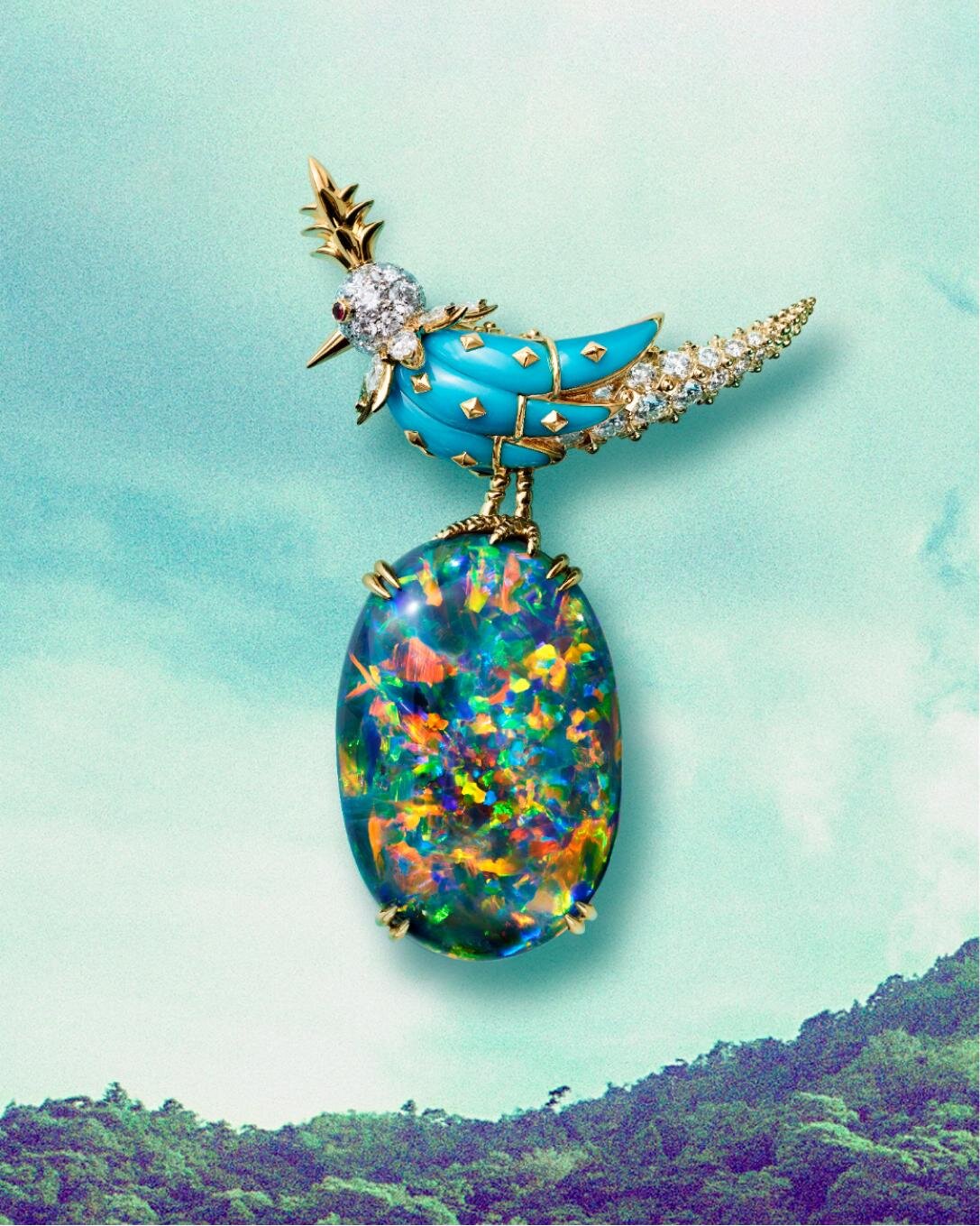 Bird on a Rock Gold Brooch – Four Seasons Edition