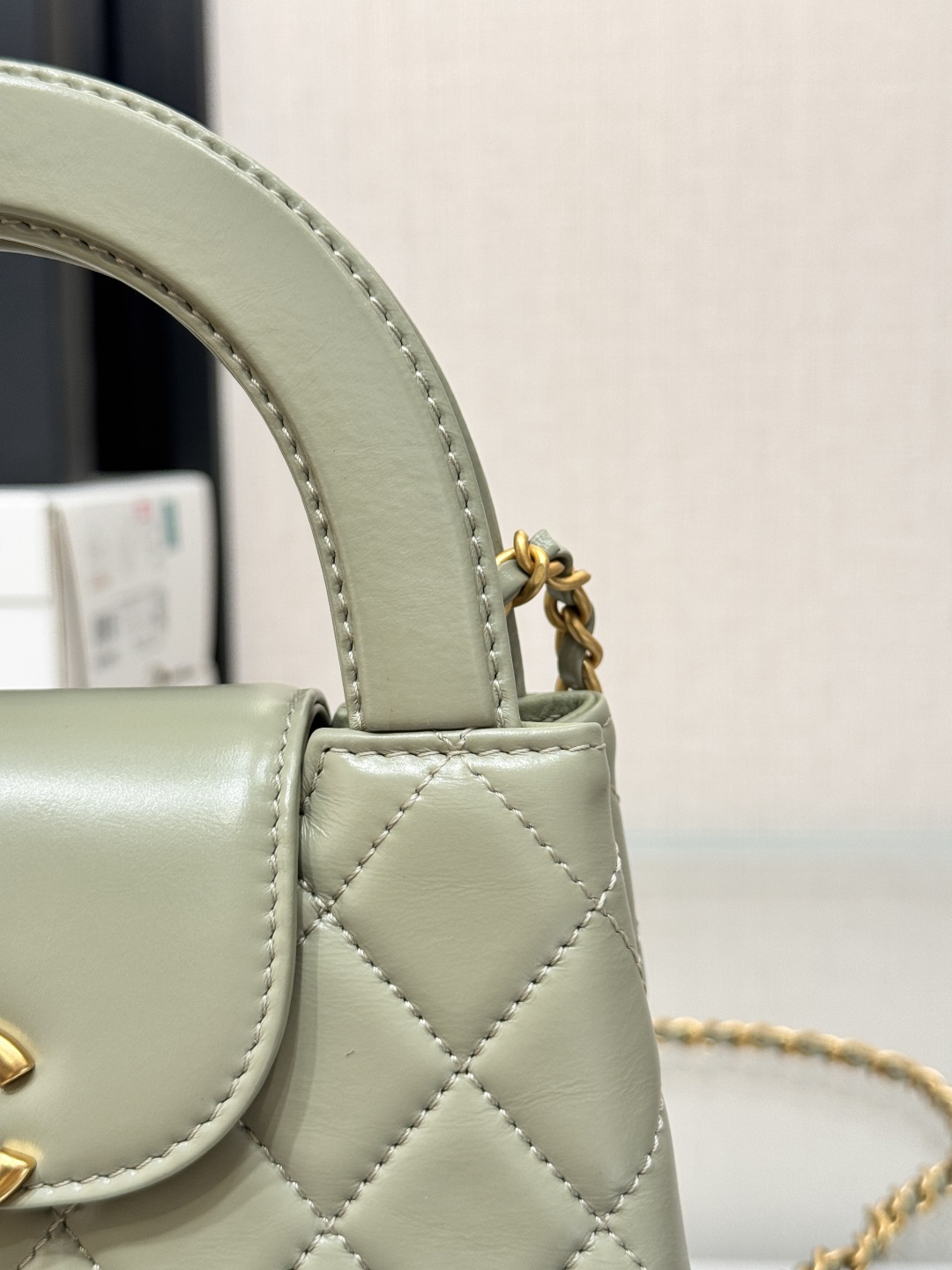 Mini Kelly Bag with Handle（Sage Green） - Mocuir