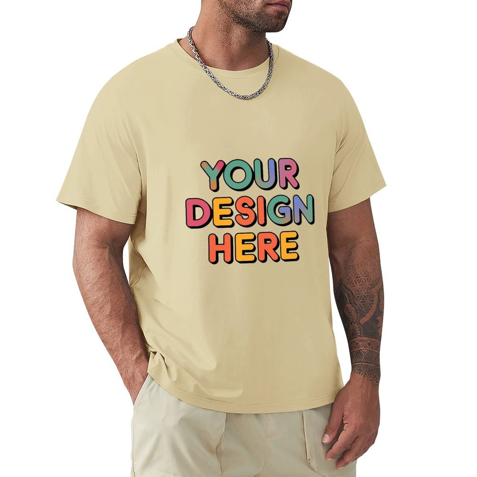 Personalized Custom Men’s Exquisite Craftsmanship 150g Front Print Tee
