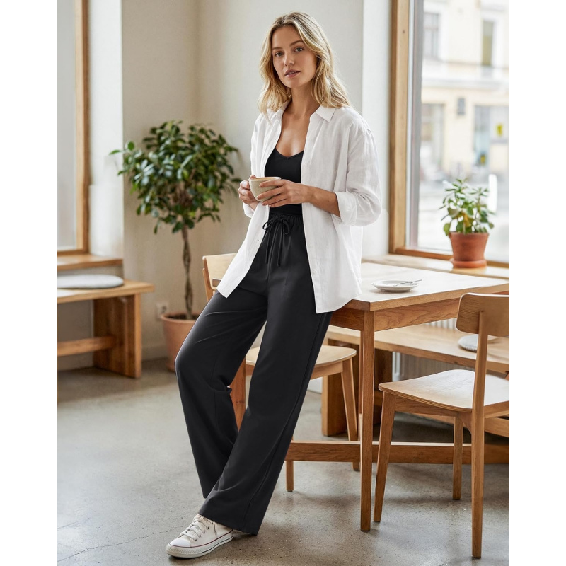 Chillwhisp Drawstring Wide Leg Pants Women