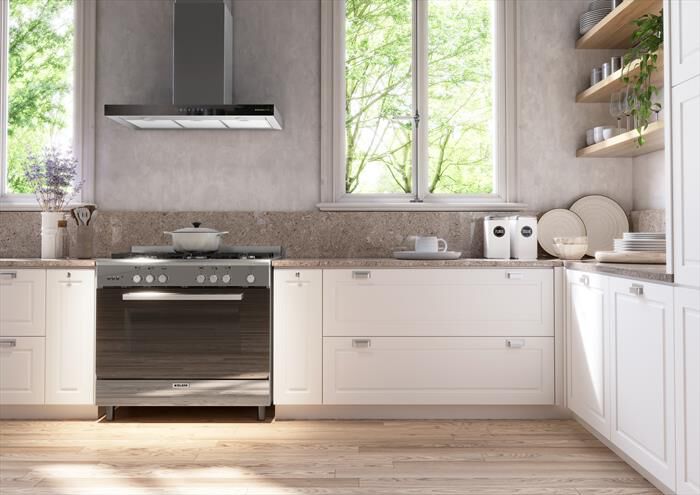 GLEM GAS - Cappa a parete GHB990IXA Classe A-Nero / Acciaio Inox