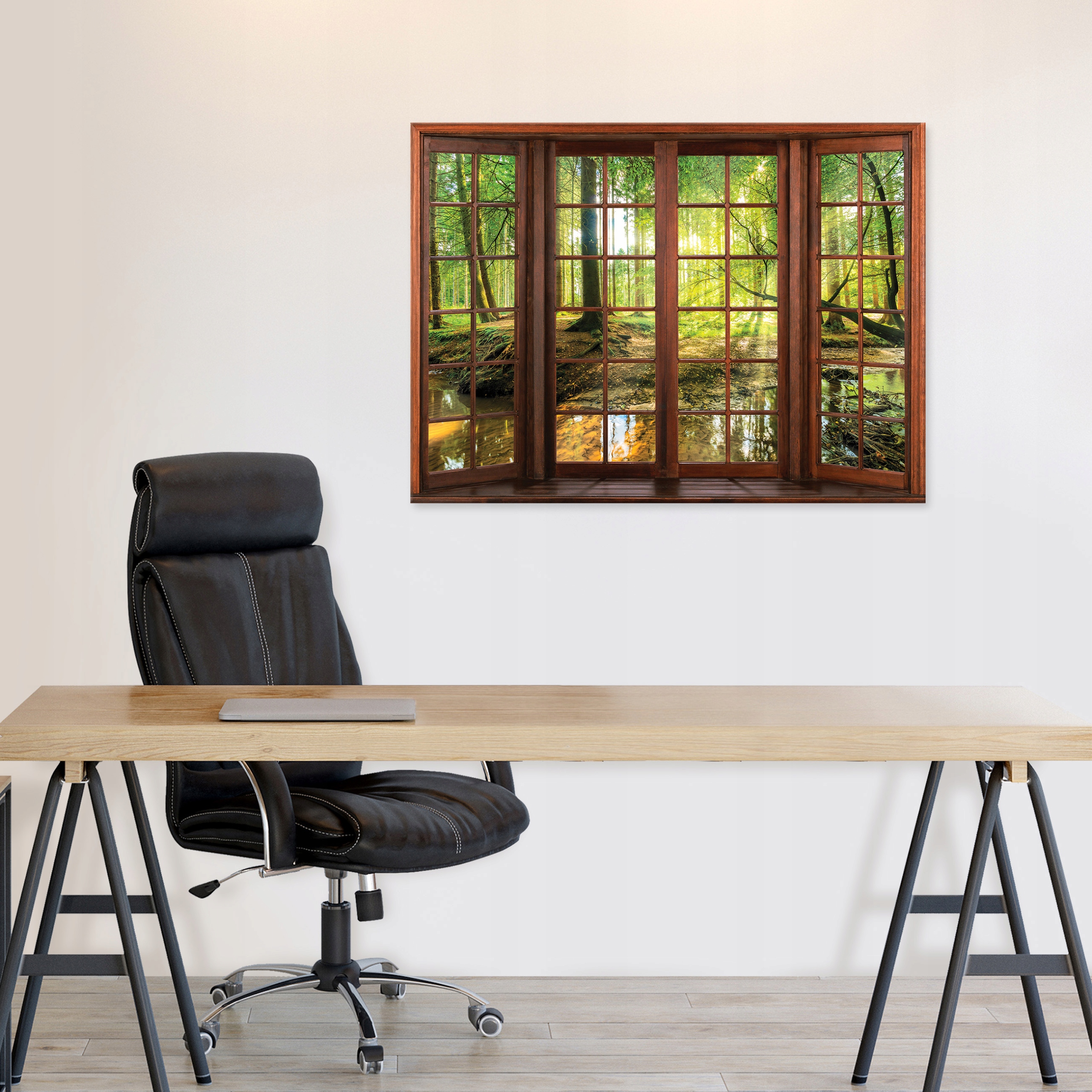 3D window image of trees and nature view for bedroom or living room on 40x30 canvas
