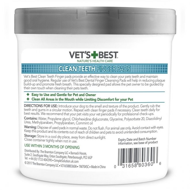 Vet' s Best Clean Teeth Finger Pads, 50 stk