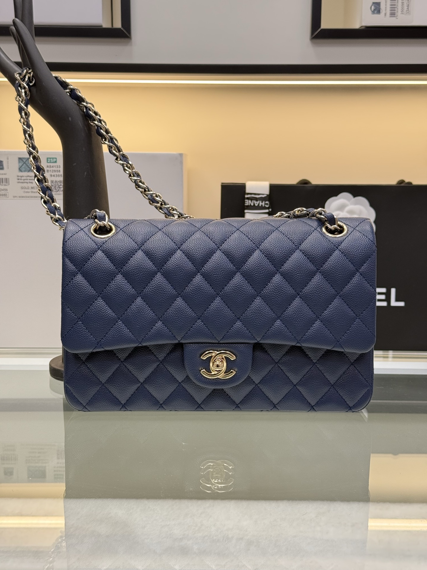 Classic Flap Bag（Navy Blue） - Mocuir