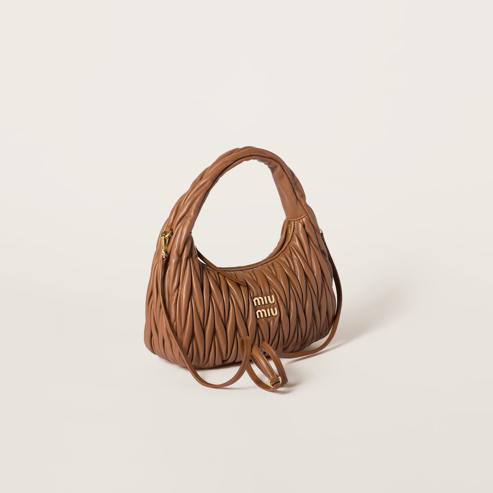 Regular wander matelassé nappa leather hobo bag