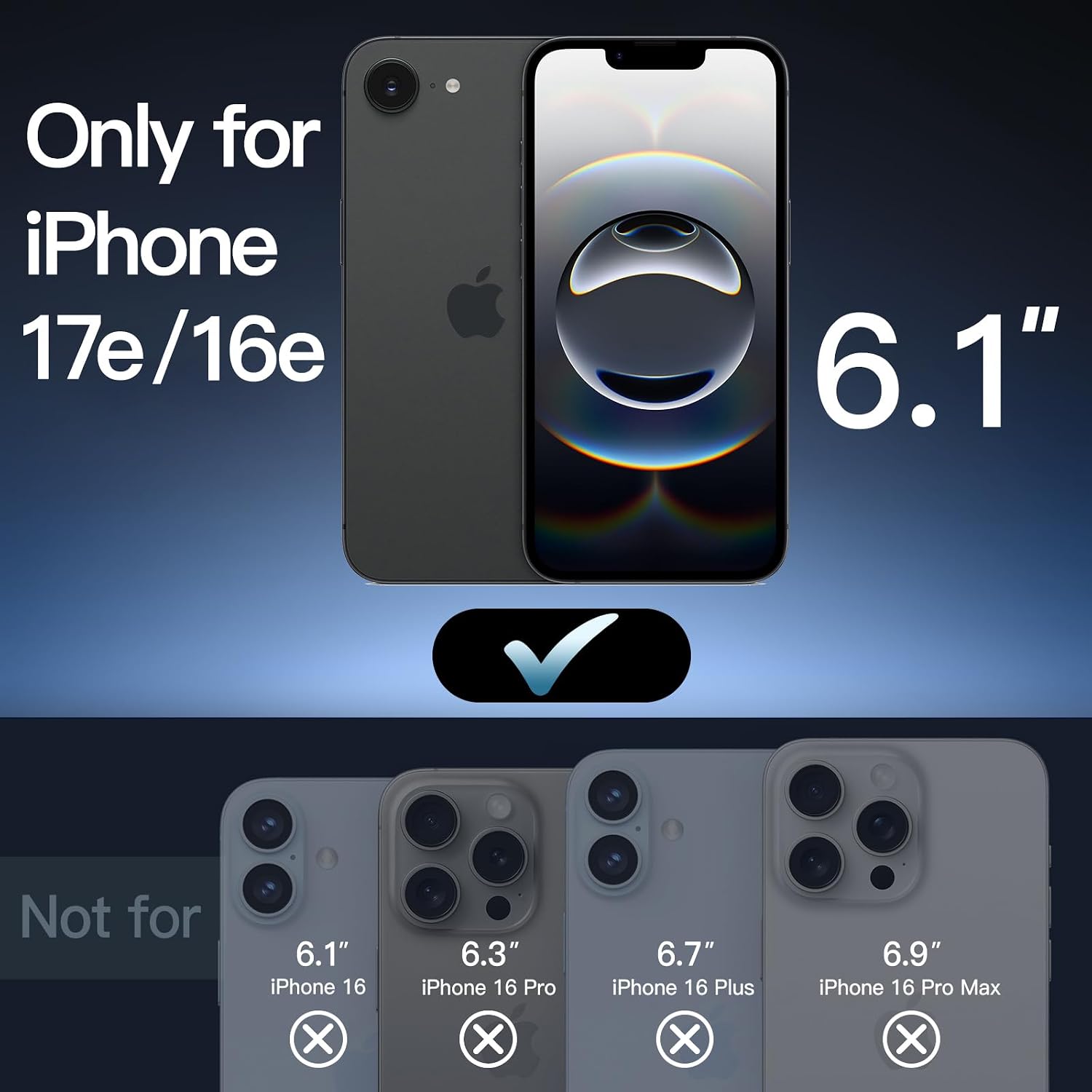 Matte Case for iPhone 17e (2026) / iPhone 16e, Shockproof Military Grade Drop Protection, Frosted Translucent Back Phone Cover, Anti-Fingerprint, 6.1-Inch Display (Black)
