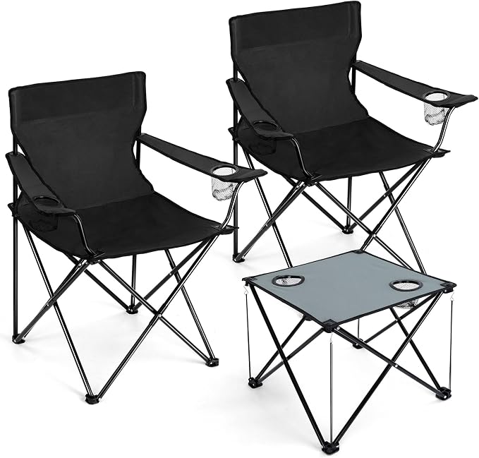 Camping Lawn Chairs & Table Set