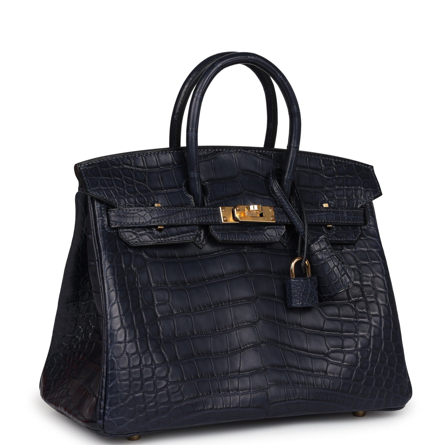 Birkin 25 Bleu Indigo Matte Alligator Gold Hardware