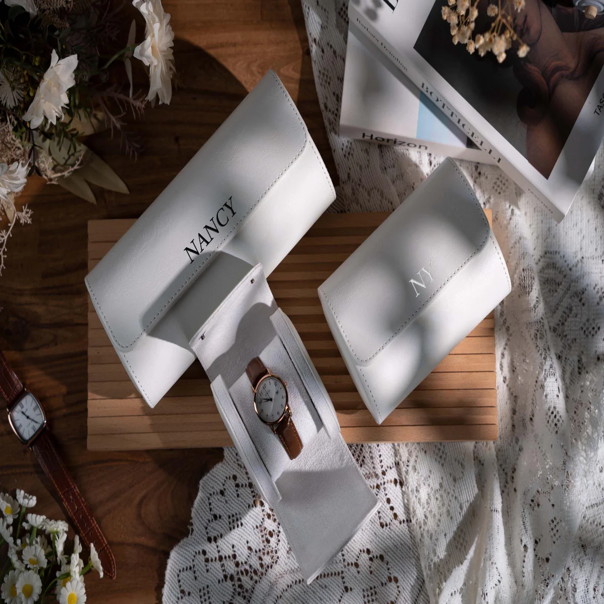 Leather Watch Roll Personalized, Watch box for women, Travel Watch Box for Men or Women, Wedding gift ideas,Custom Watch Roll Storage Holder