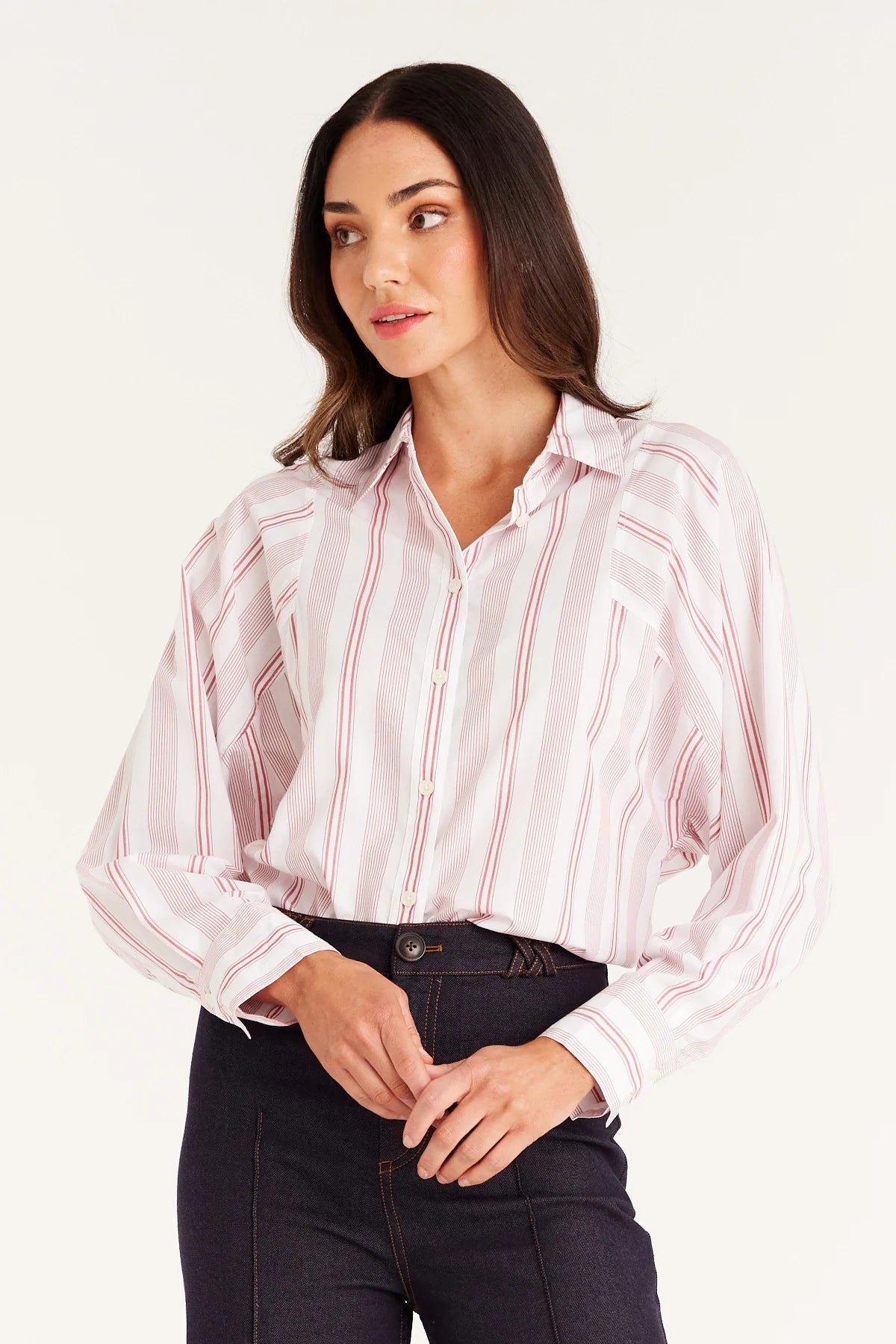 Red Stripe Breeze Poplin Shirt‌