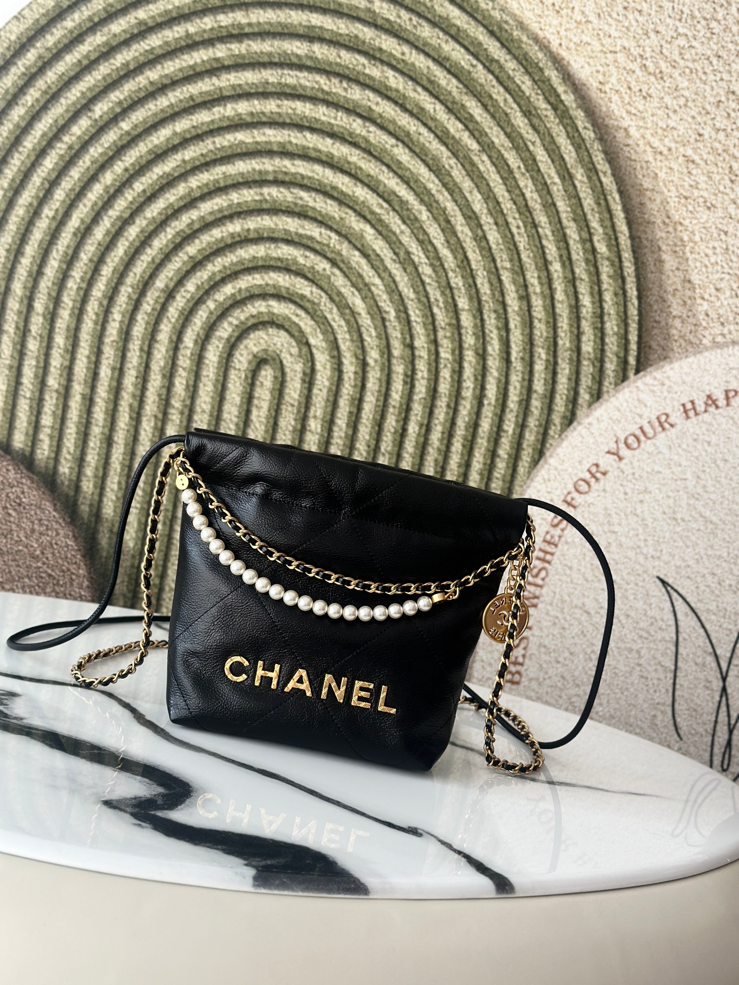 22 Mini Black Pearl Edition Hobo Bag - Mocuir