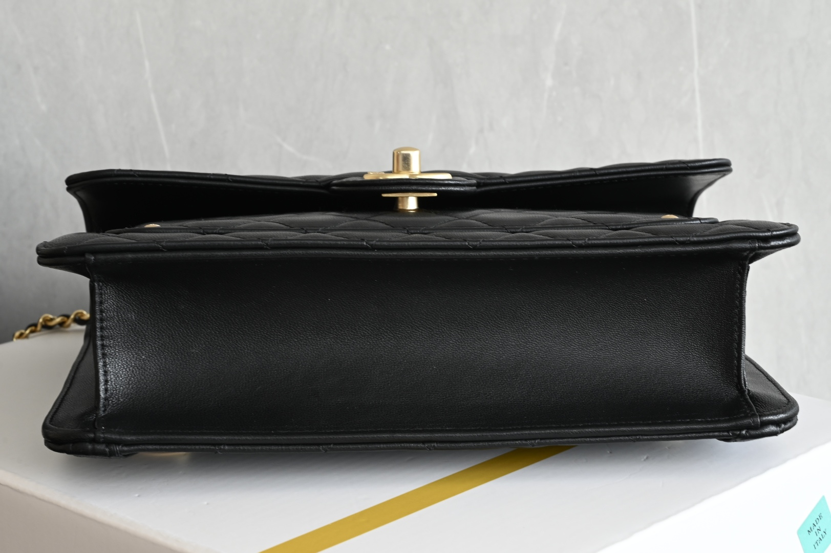 2025B Backpack in Black Shiny Lambskin with Gold-Tone Hardware (Model AS5704) - Mocuir