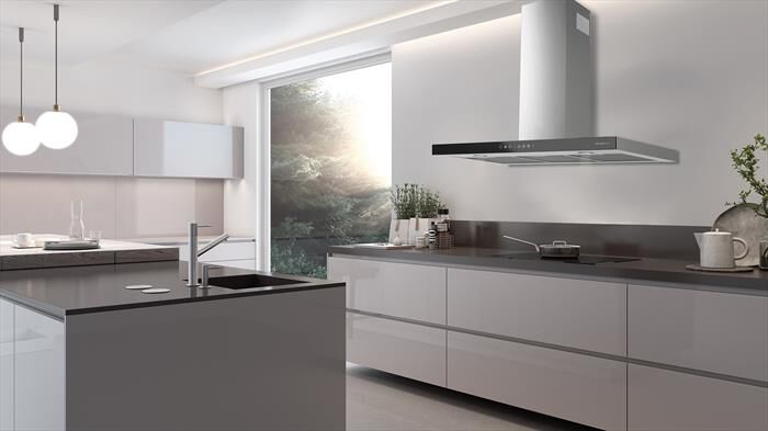 GLEM GAS - Cappa a parete GHB990IXA Classe A-Nero / Acciaio Inox