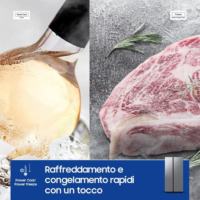 SAMSUNG - Frigorifero side by side RS57DG400EM9EF Classe E-Metal Inox