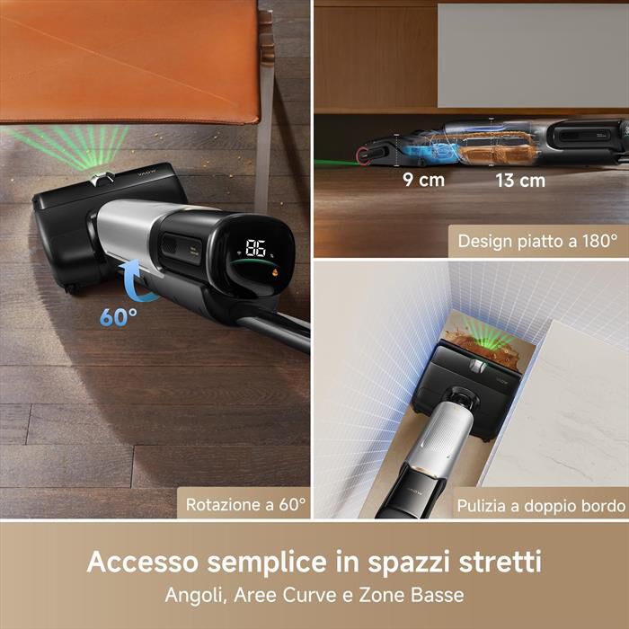 MOVA - Scopa ricaricabile X4VIMPRO-Nero / Oro