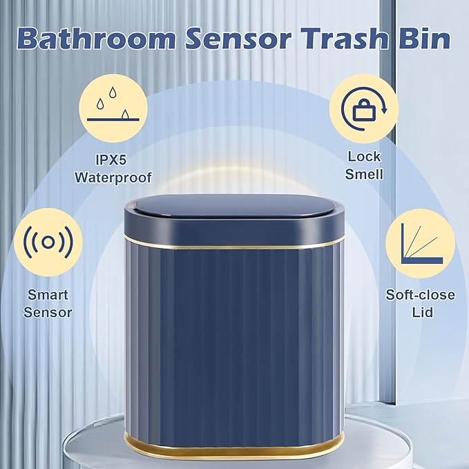 SMARTTOSS Bathroom Trash Can with Automatic