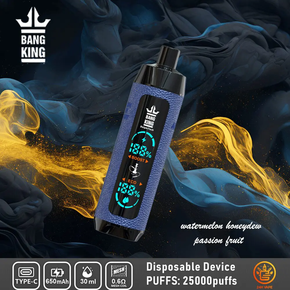 （3 pieces）Bang King Shisha 25000 25K Puffs Newest LED Display Leather Disposable Vape Pen
