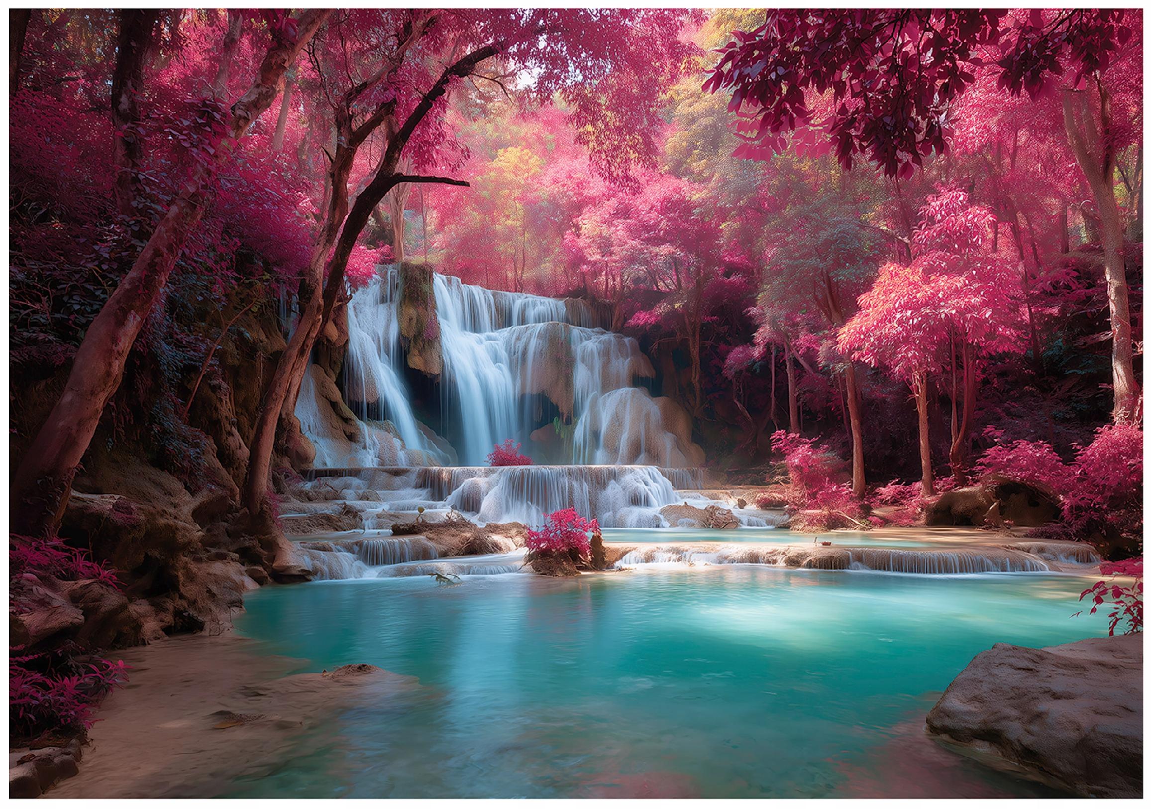 Waterfall, forest, nature wall mural for the bedroom or living room, non-woven wallpaper