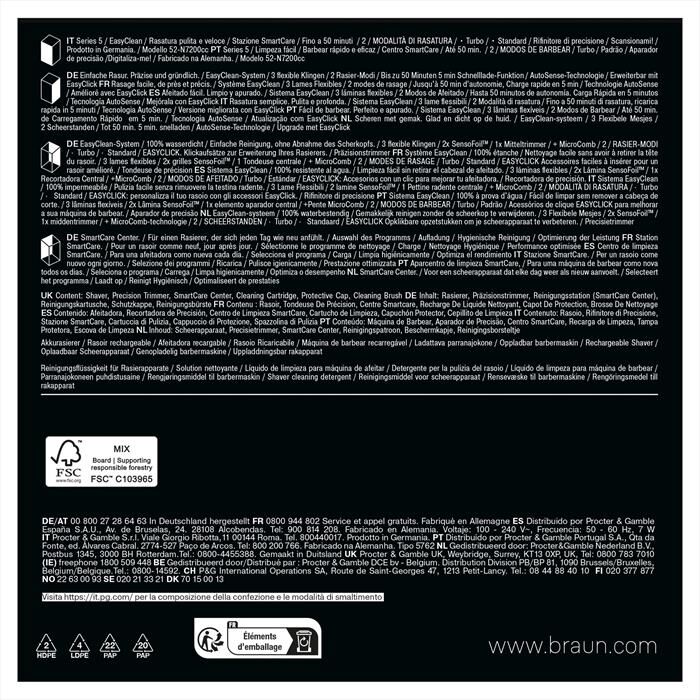 BRAUN - Rasoio SERIES 5 52-N7200CC-NERO