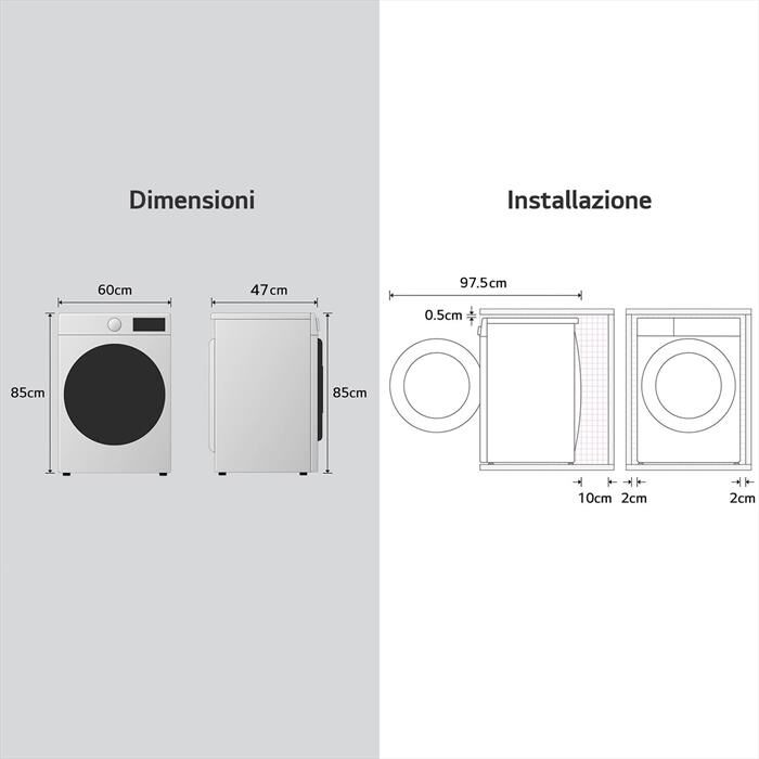 LG - Lavatrice F4NA10S8NWK SERIE A1 8 Kg Classe A-White