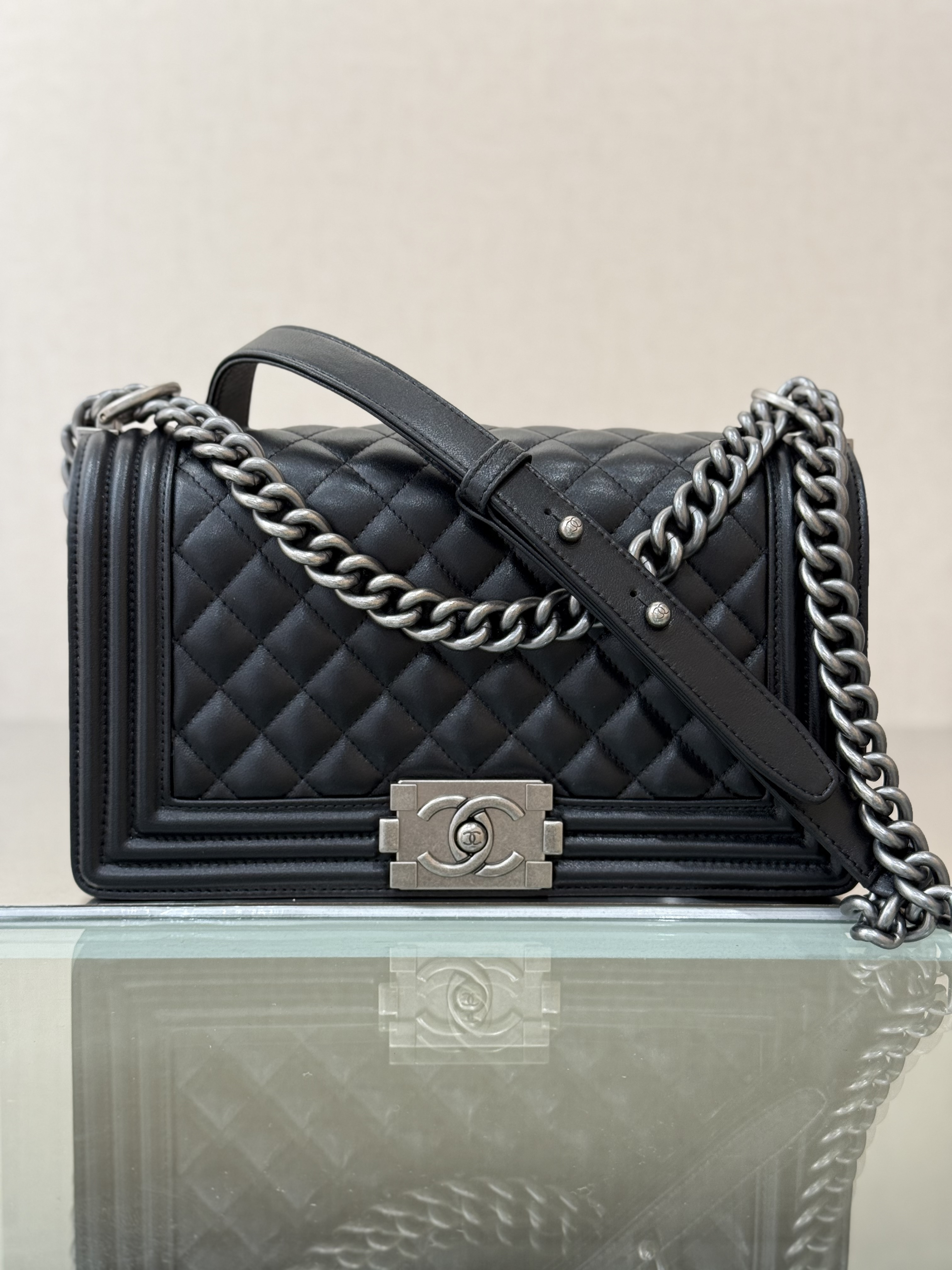 Medium Le Boy Flap Bag - Mocuir