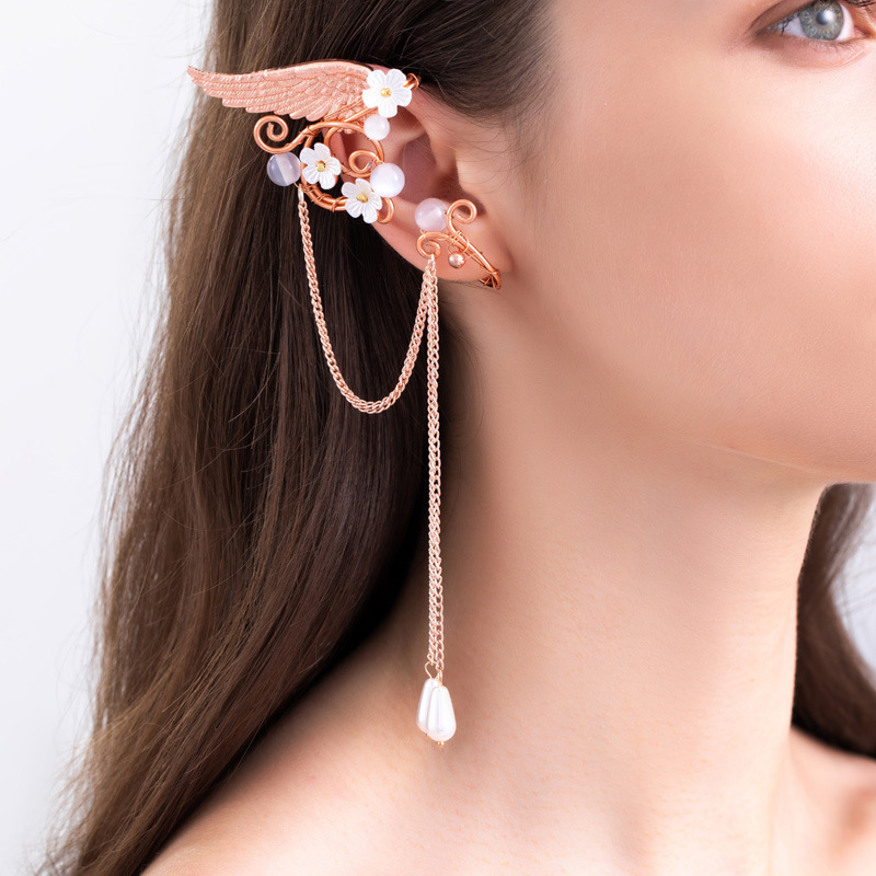 Earclip retro earrings tassel earrings