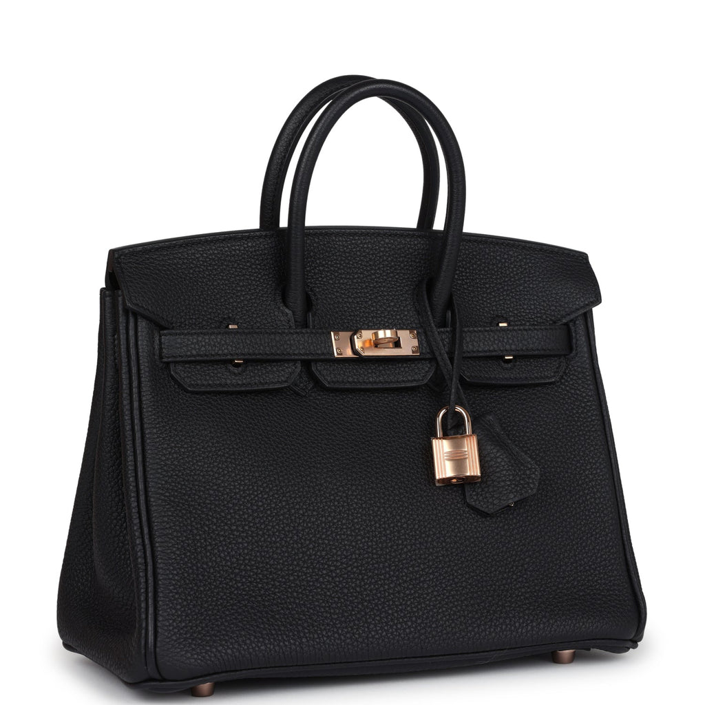 Birkin 25 Black Togo Rose Gold Hardware
